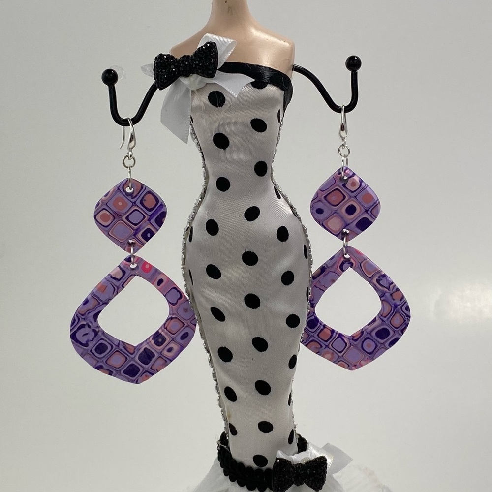 Unique Handmade Polymer Clay Dangle Drop Earrings